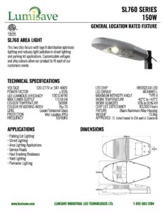 Sl760 Cutsheet Lumisave Led Technologies Sl760 Cutsheet Lumisave Led Technologies